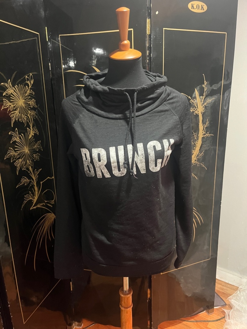 Fifth Sun Black Pullover Hoodie with Label Detail